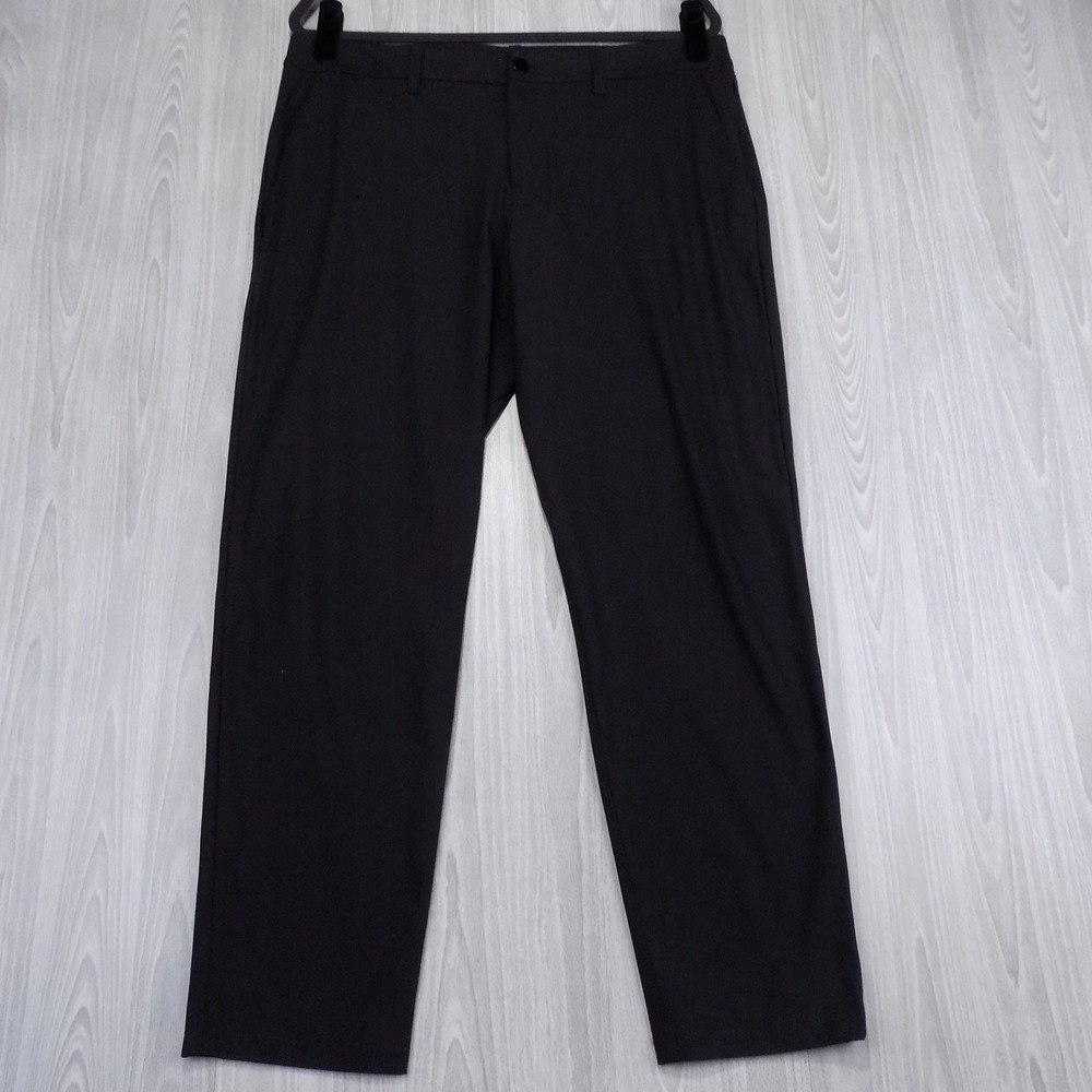Lululemon Commission Slim-Fit Pant Warpstreme Men 34 Black Tech Chino‎ "Flaw"